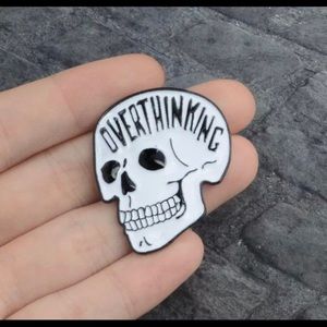 Overthinking Skull pin